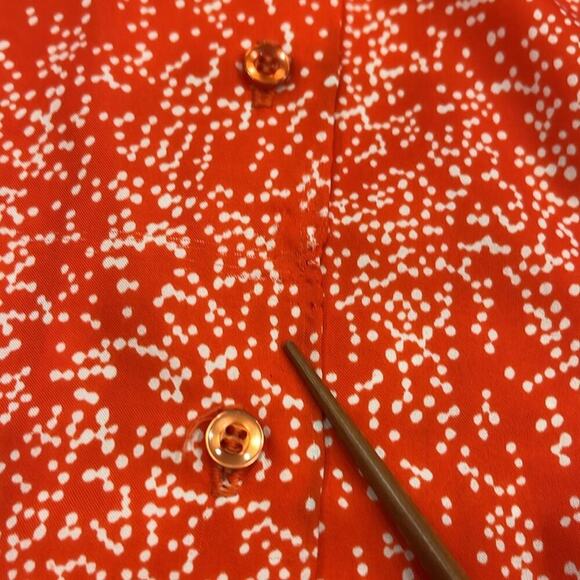 Vintage Amanda‎ Red Polka Dot Blouse | Puff Shoulder Tie Neck | Size Small - Picture 12 of 13